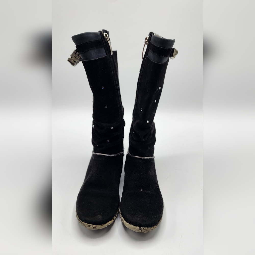 Blumarine Girl’s Suede Rhinestone Embellished Boots Size 13 US / 31 EU Pre-owned